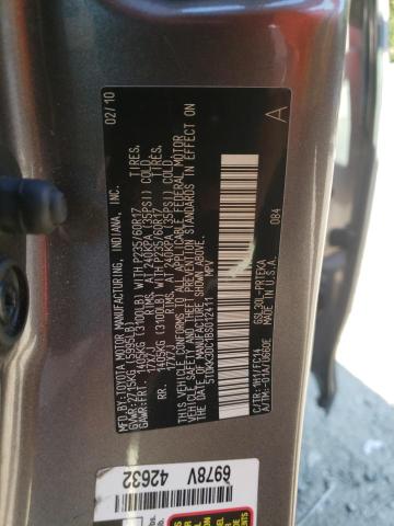 5TDKK3DC1BS012411 - 2011 TOYOTA SIENNA LE GRAY photo 10