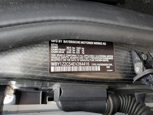 WBY1Z2C54EV284416 - 2014 BMW I3 BEV WHITE photo 10