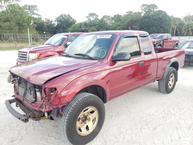 5TESM92N04Z421801 - 2004 TOYOTA TACOMA XTR BURGUNDY photo 2