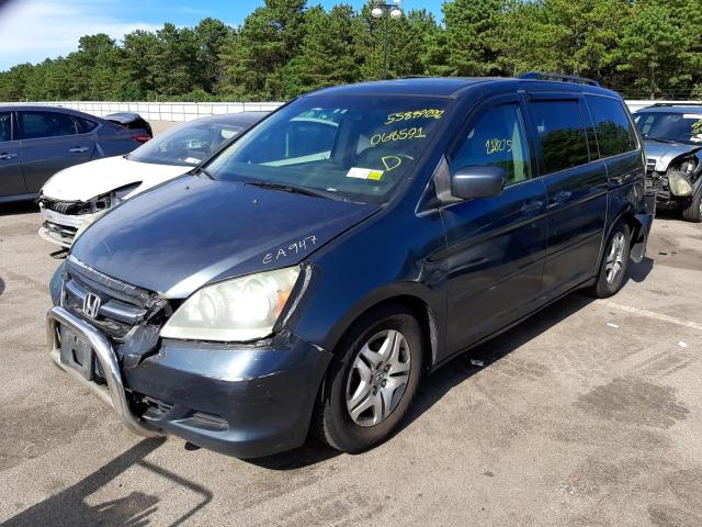 5FNRL38786B068591 - 2006 HONDA ODYSSEY EX BLUE photo 2