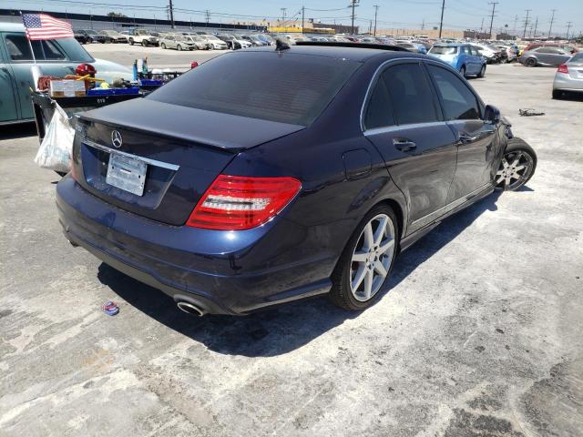 WDDGF5HB2CR208189 - 2012 MERCEDES-BENZ C 350 BLUE photo 4