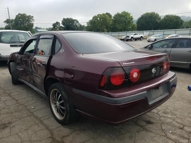 2G1WF52E649372249 - 2004 CHEVROLET IMPALA BURGUNDY photo 3