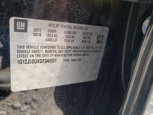 1G1ZJ5SUXGF348521 - 2016 CHEVROLET MALIBU HYB BLACK photo 10