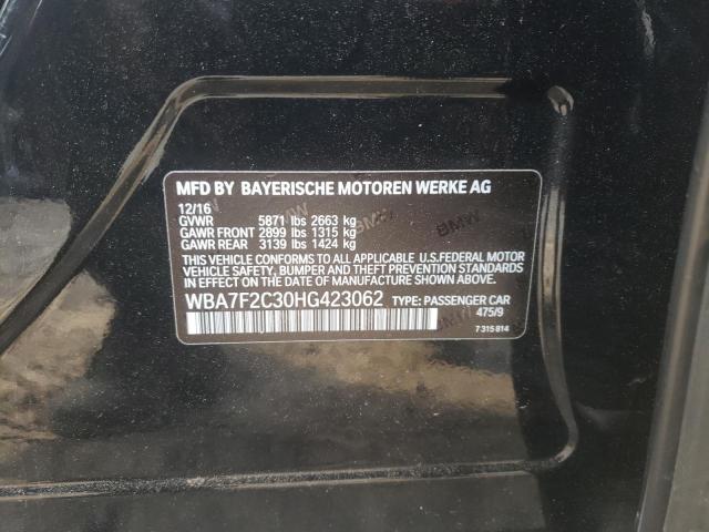 WBA7F2C30HG423062 - 2017 BMW 750 XI BLACK photo 10