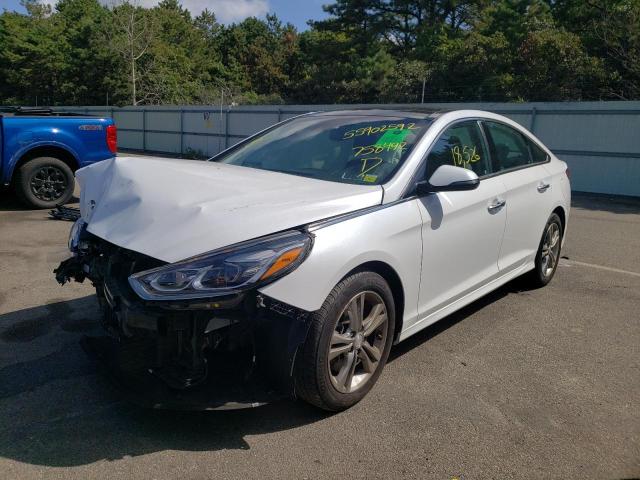 5NPE34AF3KH758492 - 2019 HYUNDAI SONATA LIM WHITE photo 2