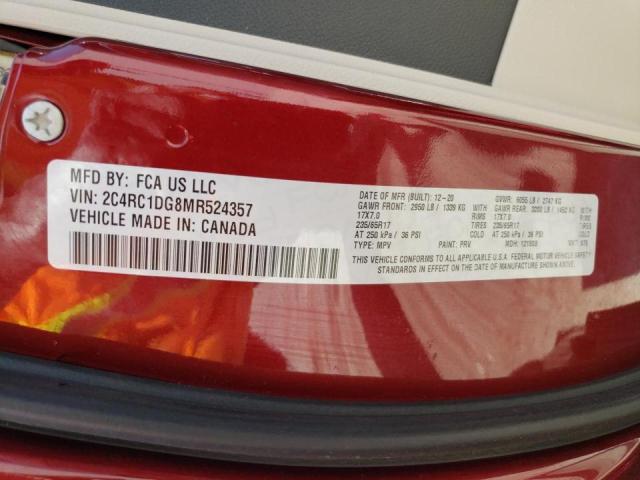 2C4RC1DG8MR524357 - 2021 CHRYSLER VOYAGER LX RED photo 10