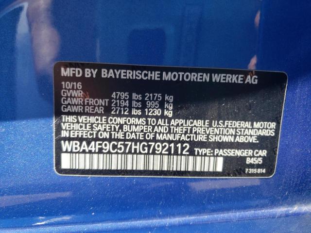 WBA4F9C57HG792112 - 2017 BMW 430XI GRAN COUPE  photo 10