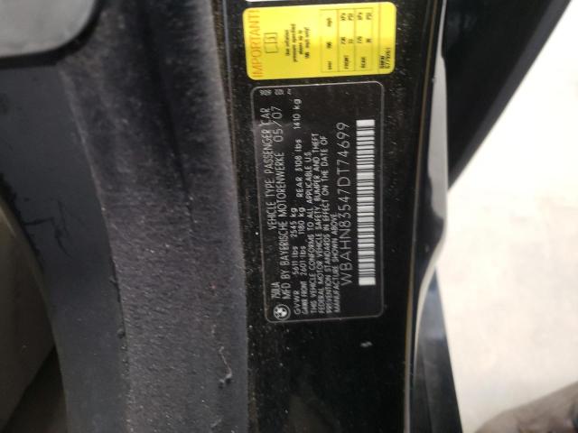 WBAHN83547DT74699 - 2007 BMW 750 BLACK photo 10