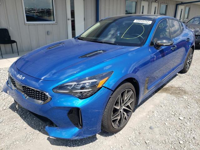 KNAE35LD2N6115144 - 2022 KIA STINGER GT BLUE photo 2