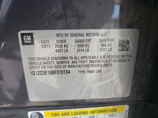 1G1ZC5E15BF310134 - 2011 CHEVROLET MALIBU 1LT 灰色 照片 10