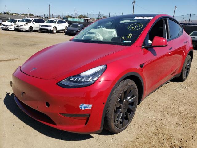 5YJYGDEE9MF286626 - 2021 TESLA MODEL Y أحمر صورة 2