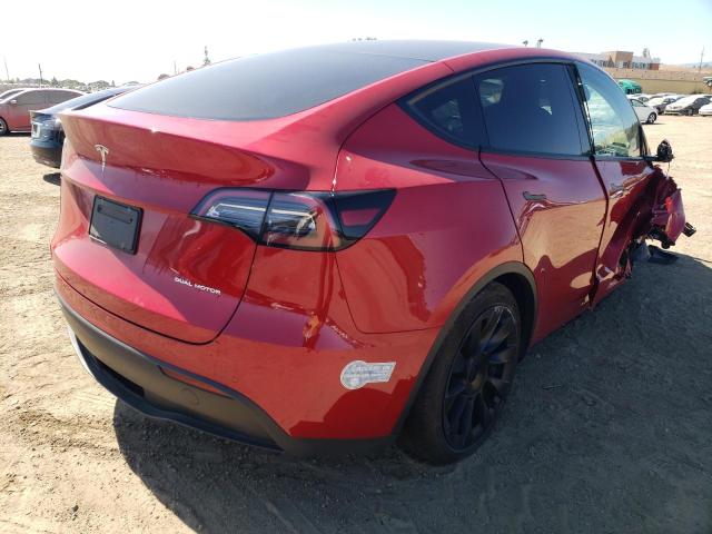5YJYGDEE9MF286626 - 2021 TESLA MODEL Y أحمر صورة 4