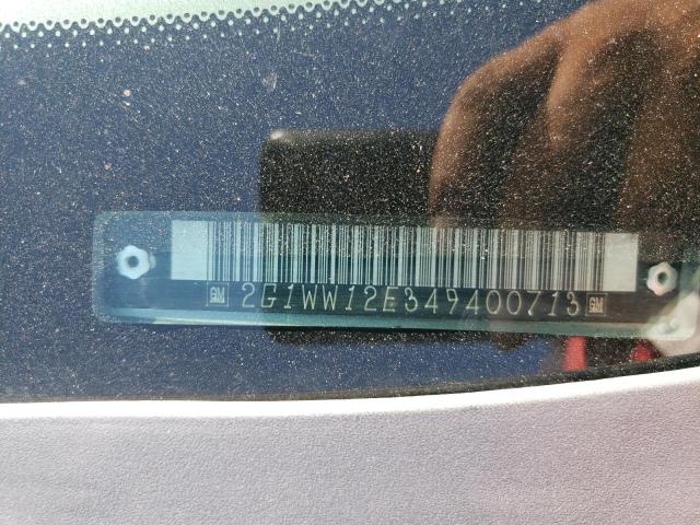 2G1WW12E349400713 - 2004 CHEVROLET MONTE CARL ვერცხლისფერი ფოტო 10