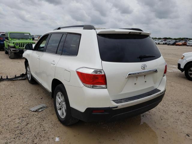 5TDZK3EH6DS135150 - 2013 TOYOTA HIGHLANDER WHITE photo 3