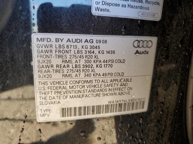 WA1AY74LX9D018211 - 2009 AUDI Q7 3.6 QUA BLACK photo 10