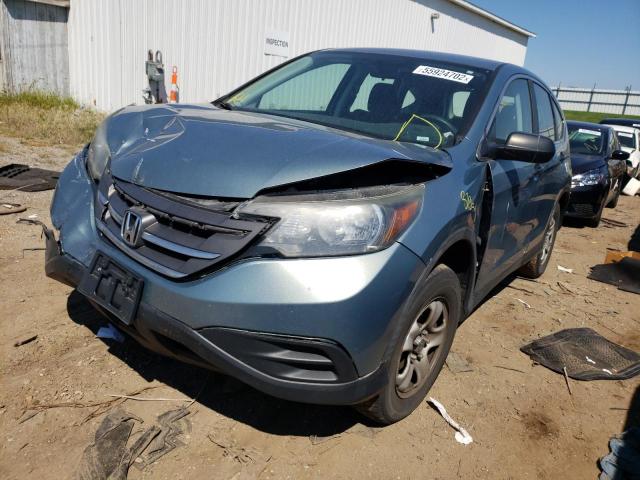 5J6RM4H30CL052453 - 2012 HONDA CR-V LX BLUE photo 2