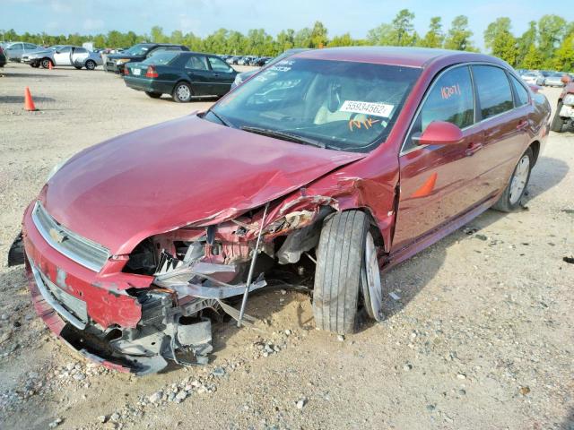 2G1WC57M191231443 - 2009 CHEVROLET IMPALA 2LT RED photo 2