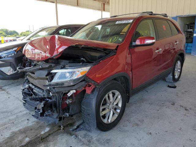 5XYKT4A68FG556487 - 2015 KIA SORENTO LX BURGUNDY photo 2