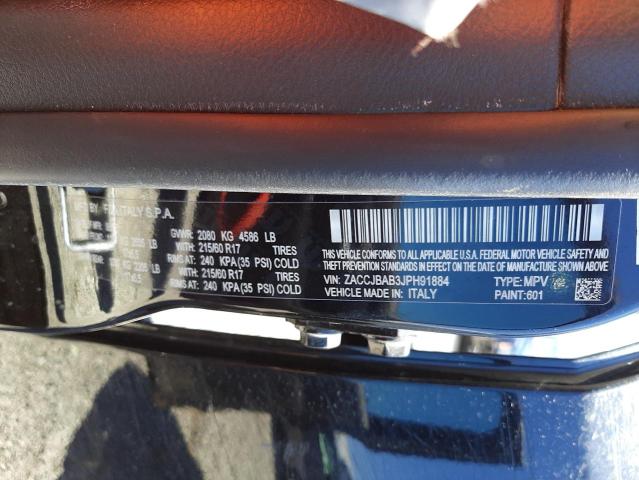 ZACCJBAB3JPH91884 - 2018 JEEP RENEGADE S BLACK photo 10