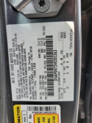 3FA6P0H72HR205263 - 2017 FORD FUSION SE  photo 10