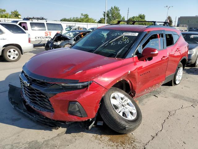 3GNKBHR43MS529794 - 2021 CHEVROLET BLAZER 2LT RED photo 2