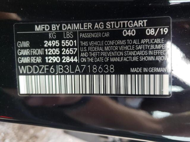 WDDZF6JB3LA718638 - 2020 MERCEDES-BENZ E 450 4MAT BLACK photo 10