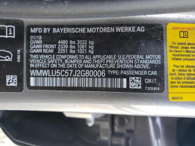 WMWLU5C57J2G80006 - 2018 MINI COOPER S C GRAY photo 10