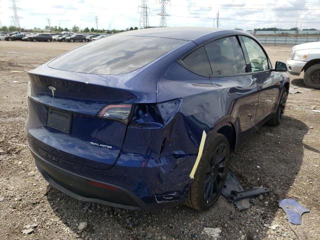 7SAYGDEE5NF386016 - 2022 TESLA MODEL Y أزرق صورة 4