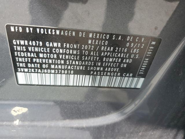 3VW2K7AJ6DM379010 - 2013 VOLKSWAGEN JETTA BASE  照片 10