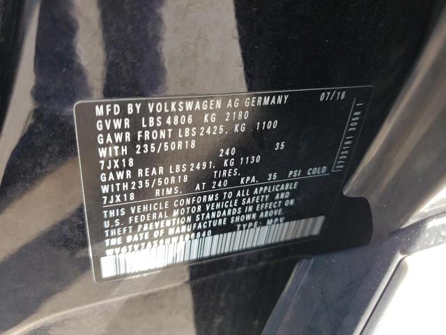 WVGTV7AX9HW506840 - 2017 VOLKSWAGEN TIGUAN SPO შავი ფოტო 10
