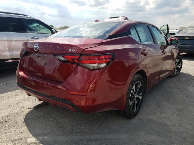 3N1AB8CV9NY214411 - 2022 NISSAN SENTRA SV RED photo 4