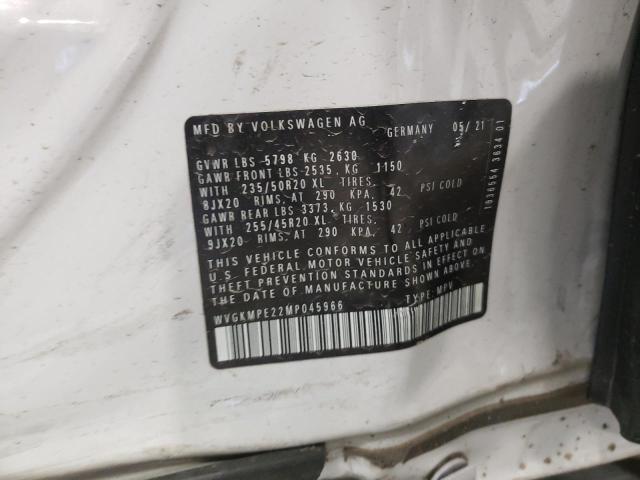 WVGKMPE22MP045966 - 2021 VOLKSWAGEN ID.4 PRO S თეთრი ფოტო 10