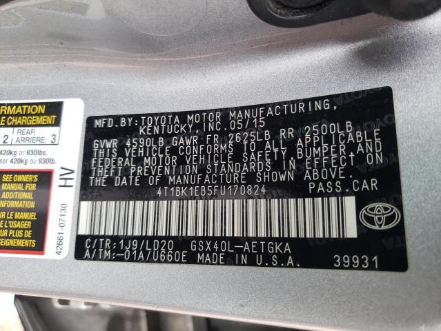 4T1BK1EB5FU170824 - 2015 TOYOTA AVALON XLE  photo 10