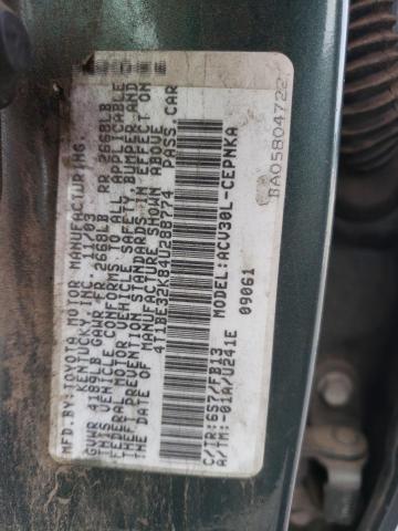 4T1BE32K84U288774 - 2004 TOYOTA CAMRY LE  photo 10