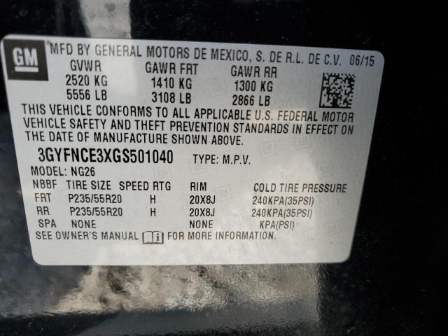 3GYFNCE3XGS501040 - 2016 CADILLAC SRX PERFOR შავი ფოტო 10