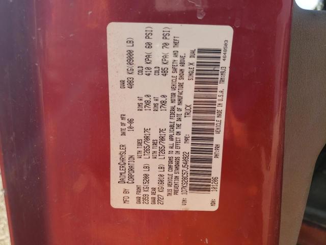 1D7KS28C57J540922 - 2007 DODGE RAM 2500 S წითელი ფოტო 10