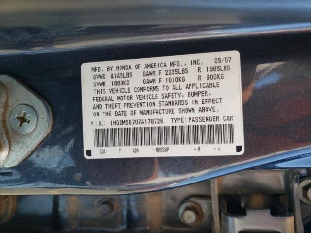 1HGCM56707A178726 - 2007 HONDA ACCORD EX  photo 10