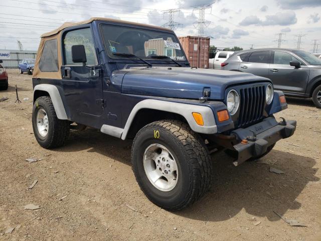 1J4FA49S62P703836 - 2002 JEEP WRANGLER BLUE photo 1