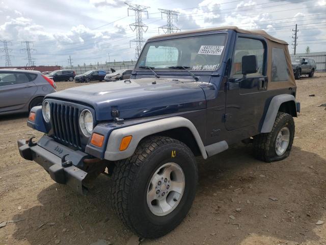 1J4FA49S62P703836 - 2002 JEEP WRANGLER BLUE photo 2