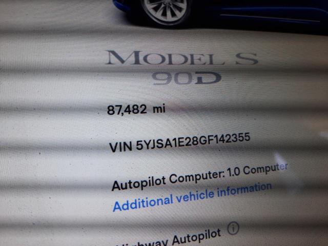 5YJSA1E28GF142355 - 2016 TESLA MODEL S Mavi foto 8