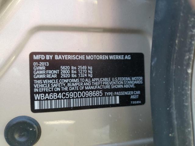 WBA6B4C59DD098685 - 2013 BMW 650 XI Bej foto 10