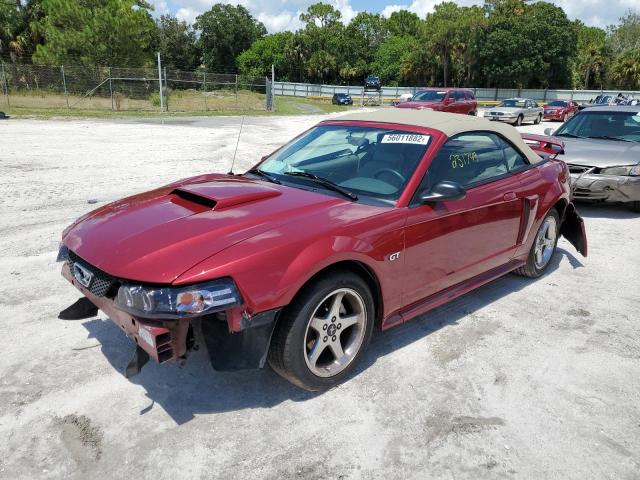 1FAFP45X73F443790 - 2003 FORD MUSTANG GT RED photo 2