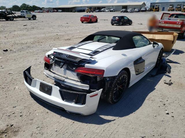 WUAVACFX8J7901833 - 2018 AUDI R8 SPYDER WHITE photo 4