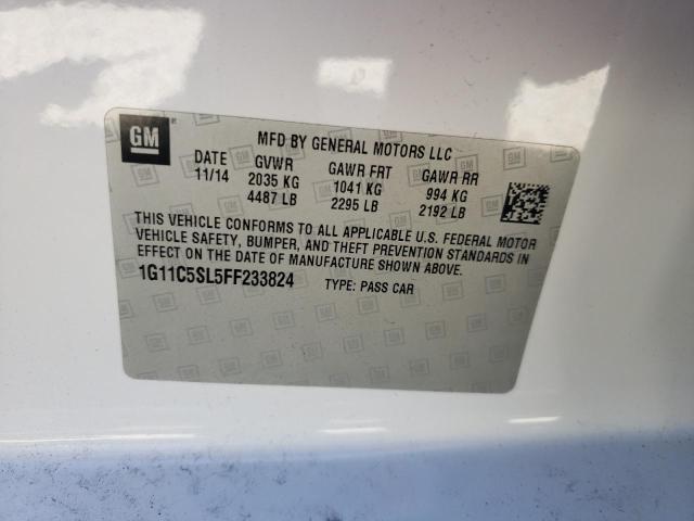 1G11C5SL5FF233824 - 2015 CHEVROLET MALIBU 1LT 白色 照片 10