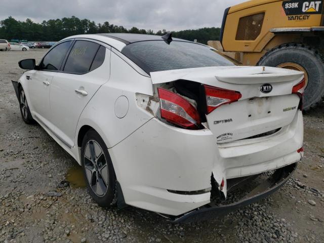 KNAGM4AD3D5039781 - 2013 KIA OPTIMA HYB WHITE photo 3