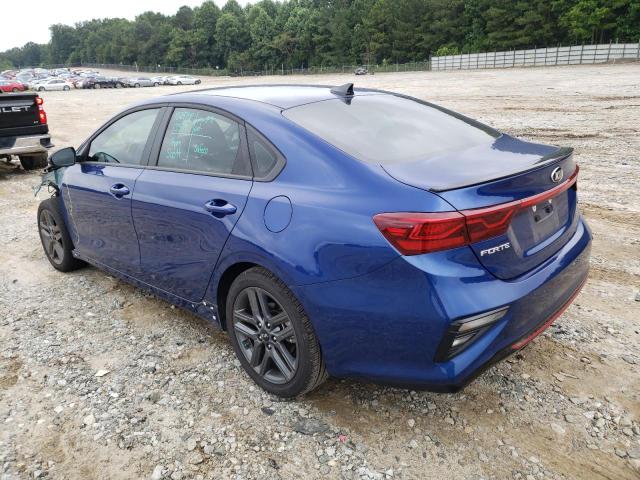 3KPF34ADXME412479 - 2021 KIA FORTE GT L BLUE photo 3