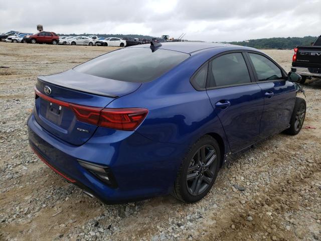 3KPF34ADXME412479 - 2021 KIA FORTE GT L BLUE photo 4