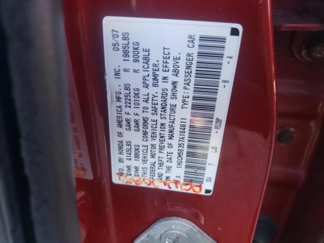 1HGCM56357A164611 - 2007 HONDA ACCORD SE  photo 10