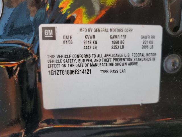 1G1ZT61806F214121 - 2006 CHEVROLET MALIBU MAX BLACK photo 10