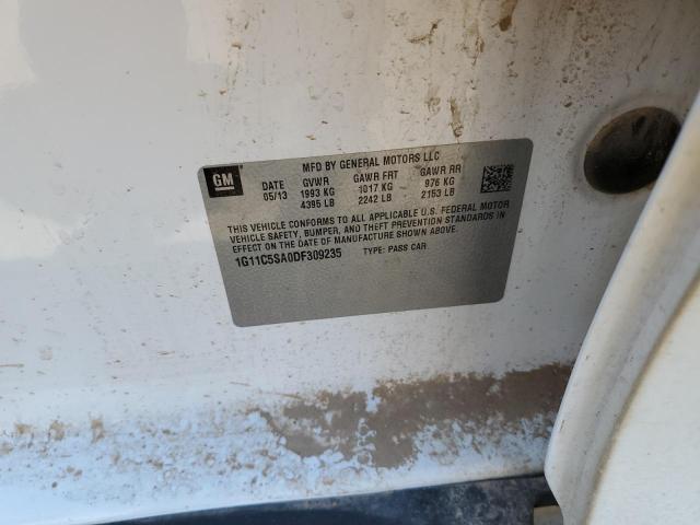1G11C5SA0DF309235 - 2013 CHEVROLET MALIBU 1LT 白色 照片 10